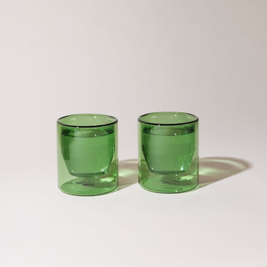 Double Wall Glasses Double Wall Drinkware Set YIELD Verde  